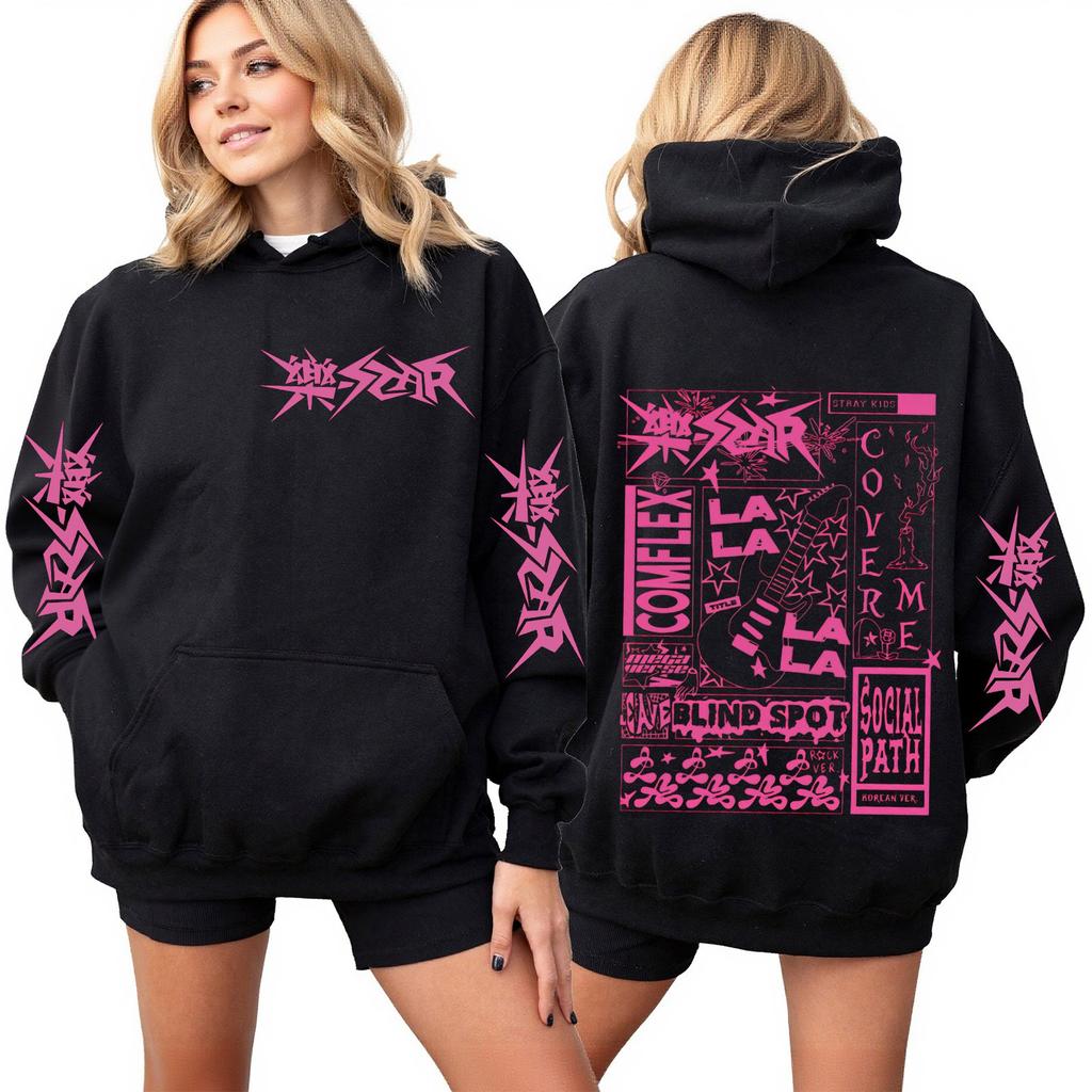 Women's Fashion Casual Outfit Sweatsuit Long Sleeve Top Printed Hooded Sweatshirt