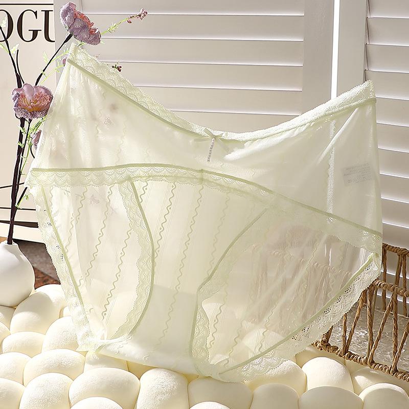 Sexy Slips in Übergröße mit hohem Schlitz und Schleife, nahtlose Triangel-Damenunterwäsche