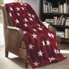Direct Supply Star Printed Blanket Four Seasons Red Flannel Blanket Sofa Cover Blanket Holiday Gift Blanket