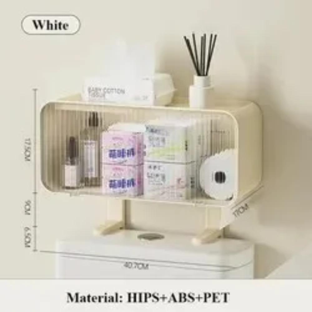 No Drill Wall Mounted Toilet Rack for Bathroom Cabinet Shelf, Plastic Storage Stand, Shower Organizer, Bath Holder Accessories