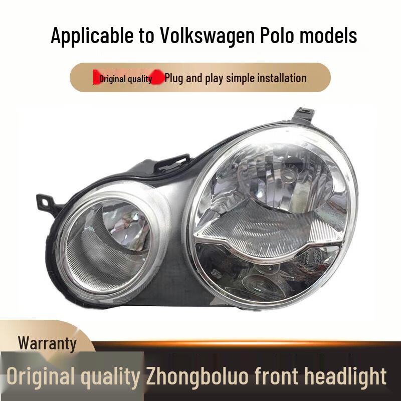 Compatible Volkswagen Polo Pineapple Headlight Assembly for 2002-2005 Four-Eyed Model Standard Driver s Side Left