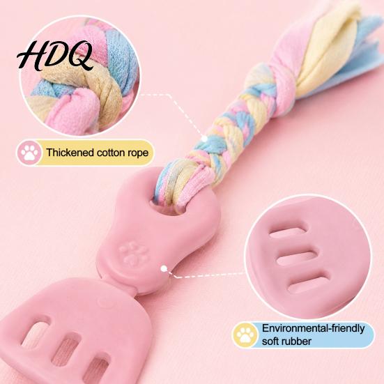 Indestructible Dog Tug Toys Spatula Shaped Chew Toy with Braided Fabric Rope Interactive Puppy Teething Durable Chewing Toy Pet Molar for