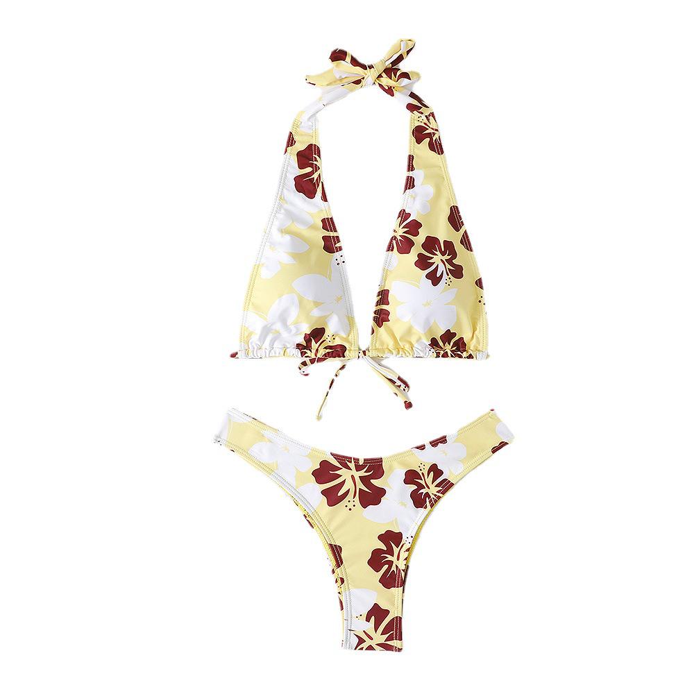 Floral Print Strappy Two-Piece Bikini Swimsuit for Women 2022