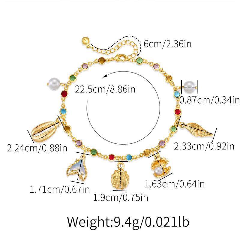 Stainless Steel Starfish Shell Mermaid Tail Chain Bracelet Women Y2K Handmade Metal Ocean Style Pendant Bracelet Luxury Jewelry