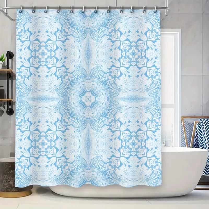 

Blue White Pattern Shower Curtain Bathroom Decor Waterproof Fabric Bath Liner for Home Decoration Blue/White (72x84) on AliExpre 90x180cm