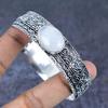 Moonstone Gemstone Handmade 925 Sterling Silver Cuff Bangle 7.5" B4d01