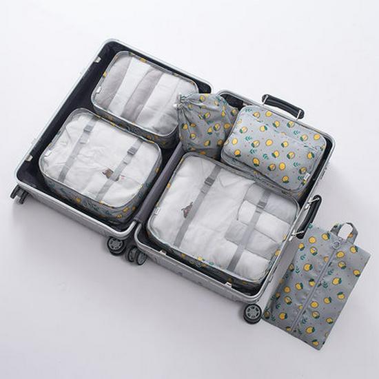 Travel Storage Bag Set: 8-Piece Waterproof Oxford Cloth for Makeup and Toiletries.