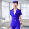 Women's Short-Sleeved Uniform Set for Summer: Ideal for Front Desk, Jewelry Store, Beautician, and Catering Services.