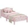 Children's Bed, 70 x 140 cm, Safety Rail, Bow Pattern, Pink