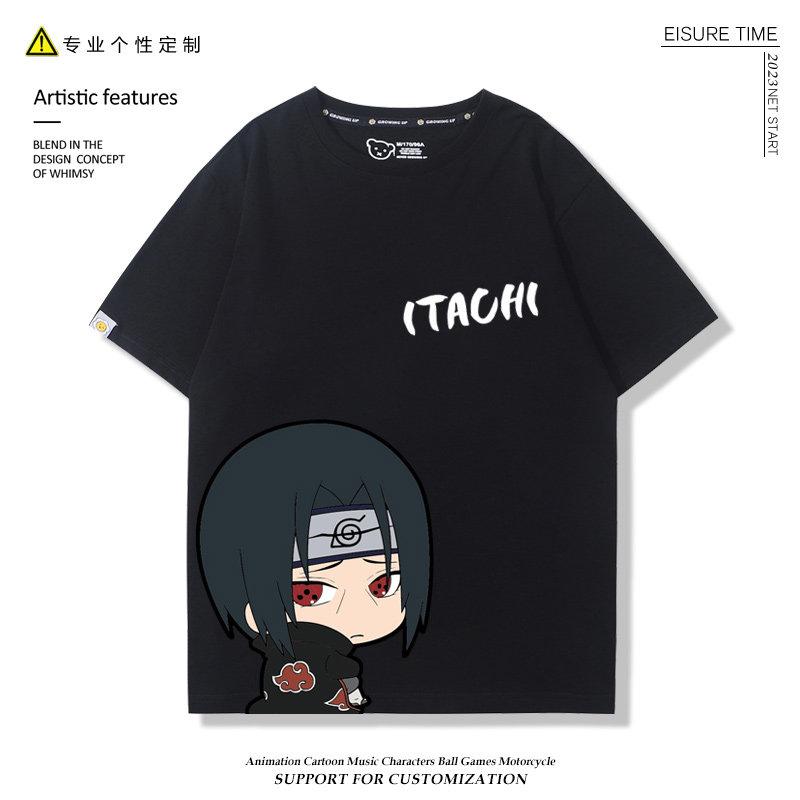 Childrens Tshirt Cartoon Naruto Sasuke Naruto QVersion Anime Peripheral Printed Parent Child Wear Pure Cotton Fashion Tshirt