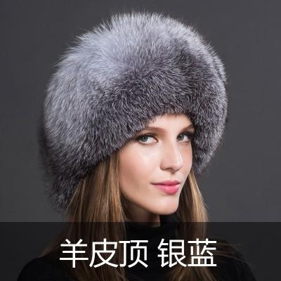 2022 Russia New  Fashion Red Fur Hat Ladies Winter Luxury pink fox Fur Hat for Women