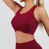 Cross-Back Seamless Sports Bra with Chest Pads - Push-Up Yoga & Fitness Tank Top for Women