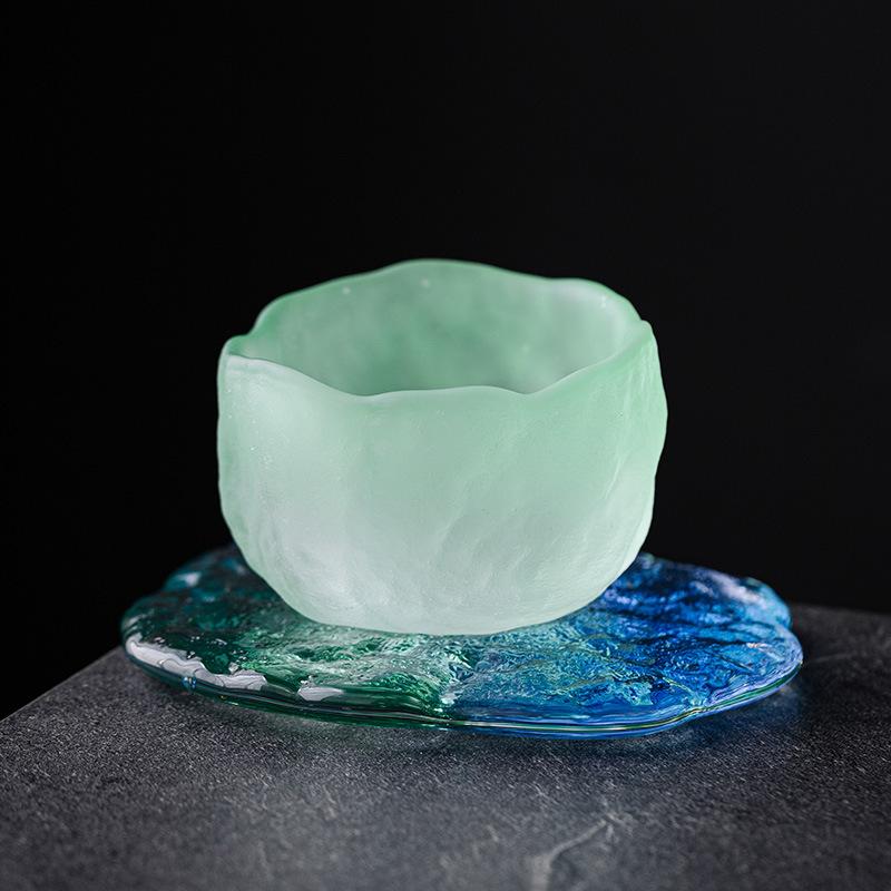 Glacier blue and green national tide style small teacup Sake cup