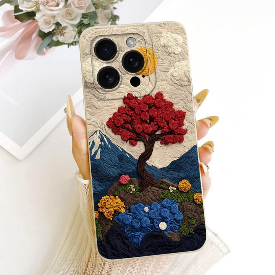 Cute Printed Phone Case For iPhone 16 Pro Max iPhone16 16Pro Soft Silicone Shockproof Cases For iPhone 16ProMax Covers Bumpers