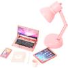 6Pcs 1/12 Scale Dollhouse Office Accessories Mini Laptop, Tablet, Phone & Books Set