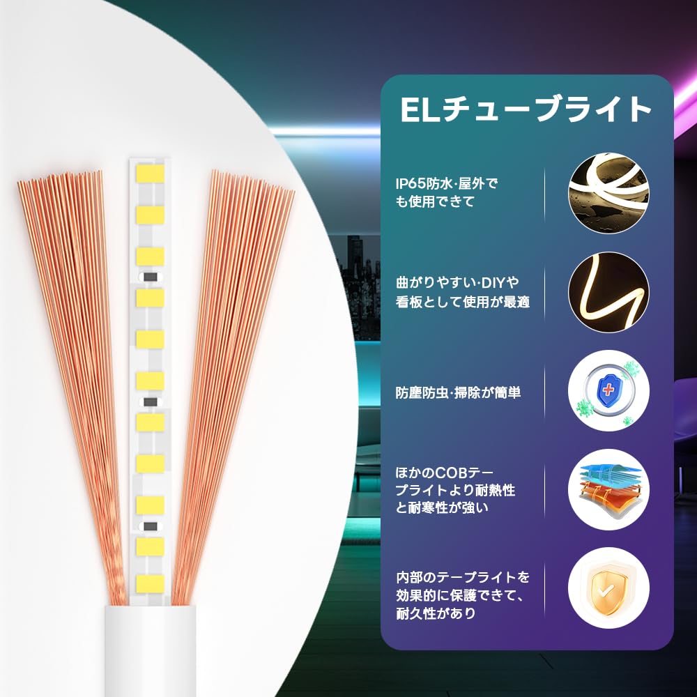 SPAHER LED Strip Light, Round Tube Light, Waterproof, Ring-Shaped, Bright, Eye-Friendly, Bendable, Cuttable, Easy Installation, Indirect Lighting,