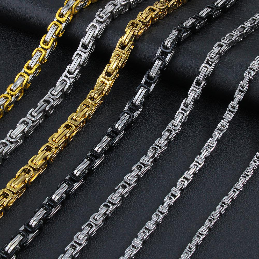Unisex Edelstahl Byzantinische Kette Halskette - Trendy, Hochwertig, Farbecht, Vielseitiges Sommeraccessoire (YS164)