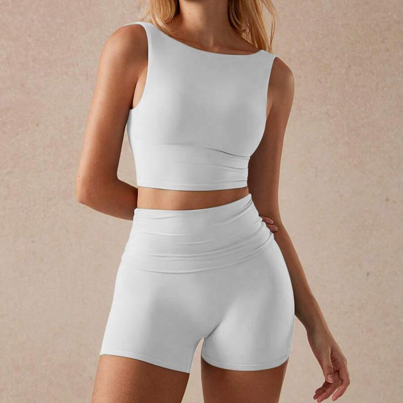 Yoga Wear Set, Fitness Pilates Training Wear, Yoga Tank Top, Shorts, Yoga Set, Women's Two-piece Set