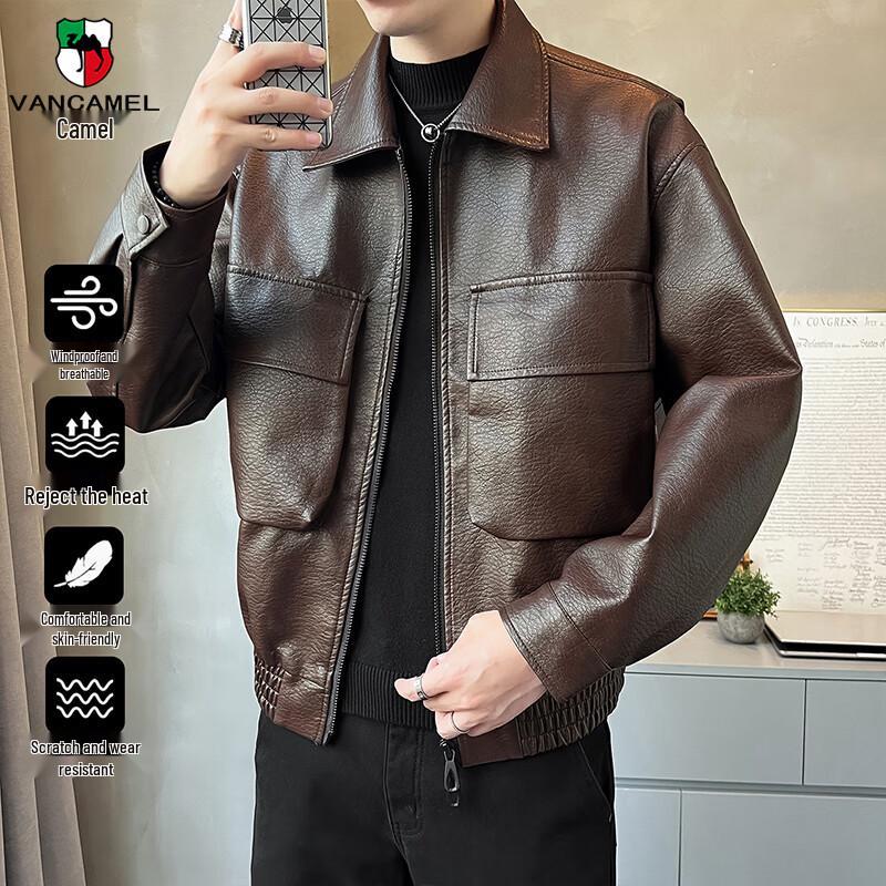 VANCAMEL Мужская куртка из искусственной кожи для рабочей одежды 3XL