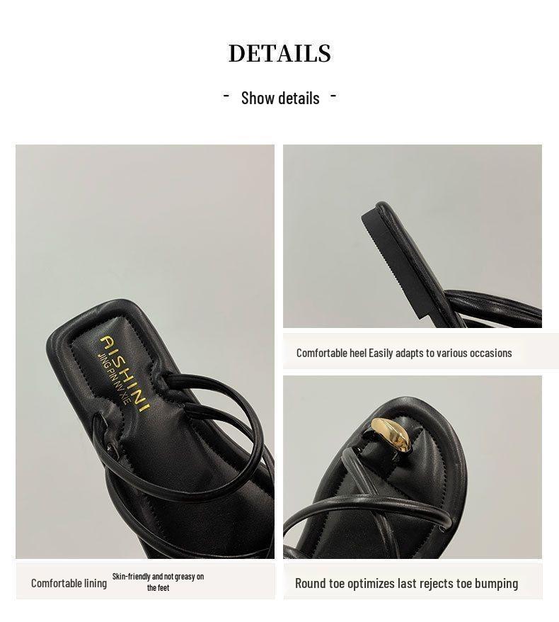 2025 French Style Women's Summer Retro Fashion Flat Toe-Covering Slippers: Chic & Slimming Design