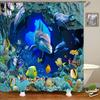 Ocean Colorful Fish Cartoon Shower Curtains Bathroom Curtain Waterproof Polyester Fabric Decor Bath Curtain 180*180Cm With Hooks
