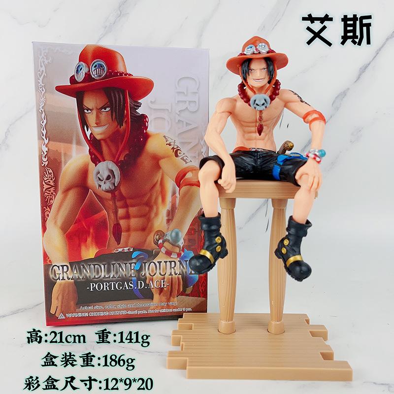 Four Models of One Piece At the Bar, Anime Figures Standing Pose, Empress Standing Pose, Vivi Lying Down, Nami Sitting Pose, Ace Ornaments