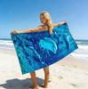 1Pc Marine Organism Printed Beach Towel, Ultra-Fine Fiber Absorbent Beach Towel, Beach Vacation Swimming Diving Beach Towel
