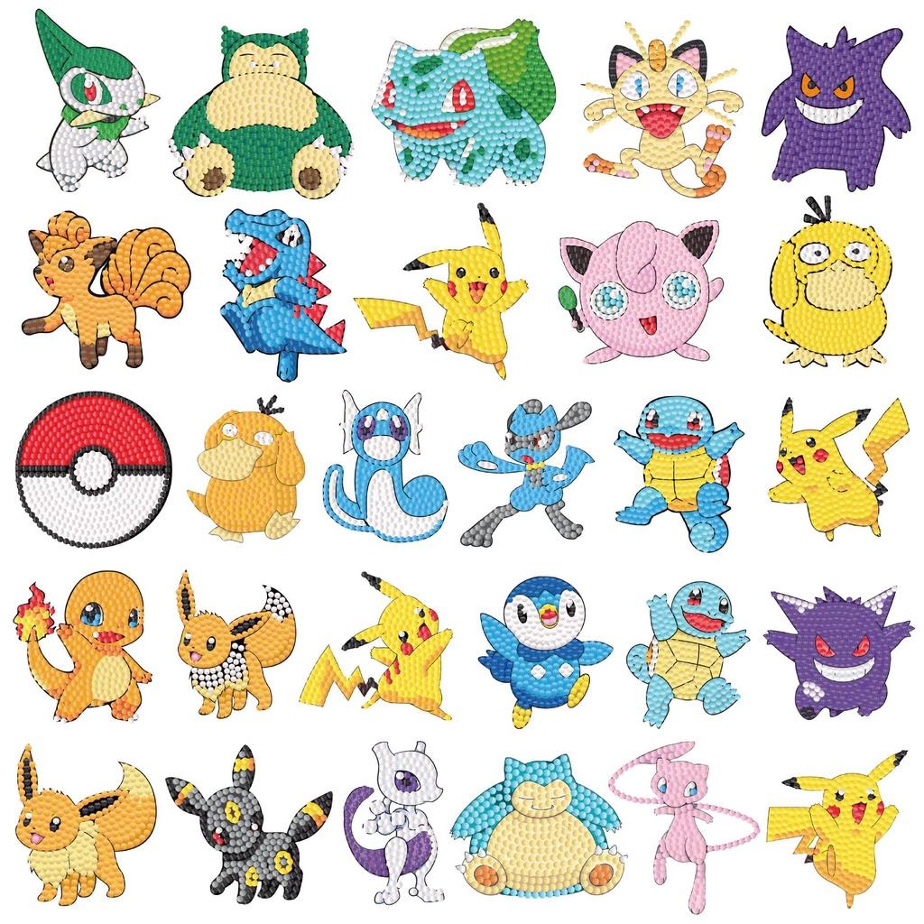 5D Kristall-Diamant-DIY-Aufkleber Pokémon-Malerei für Kinder im Cartoon-Stil