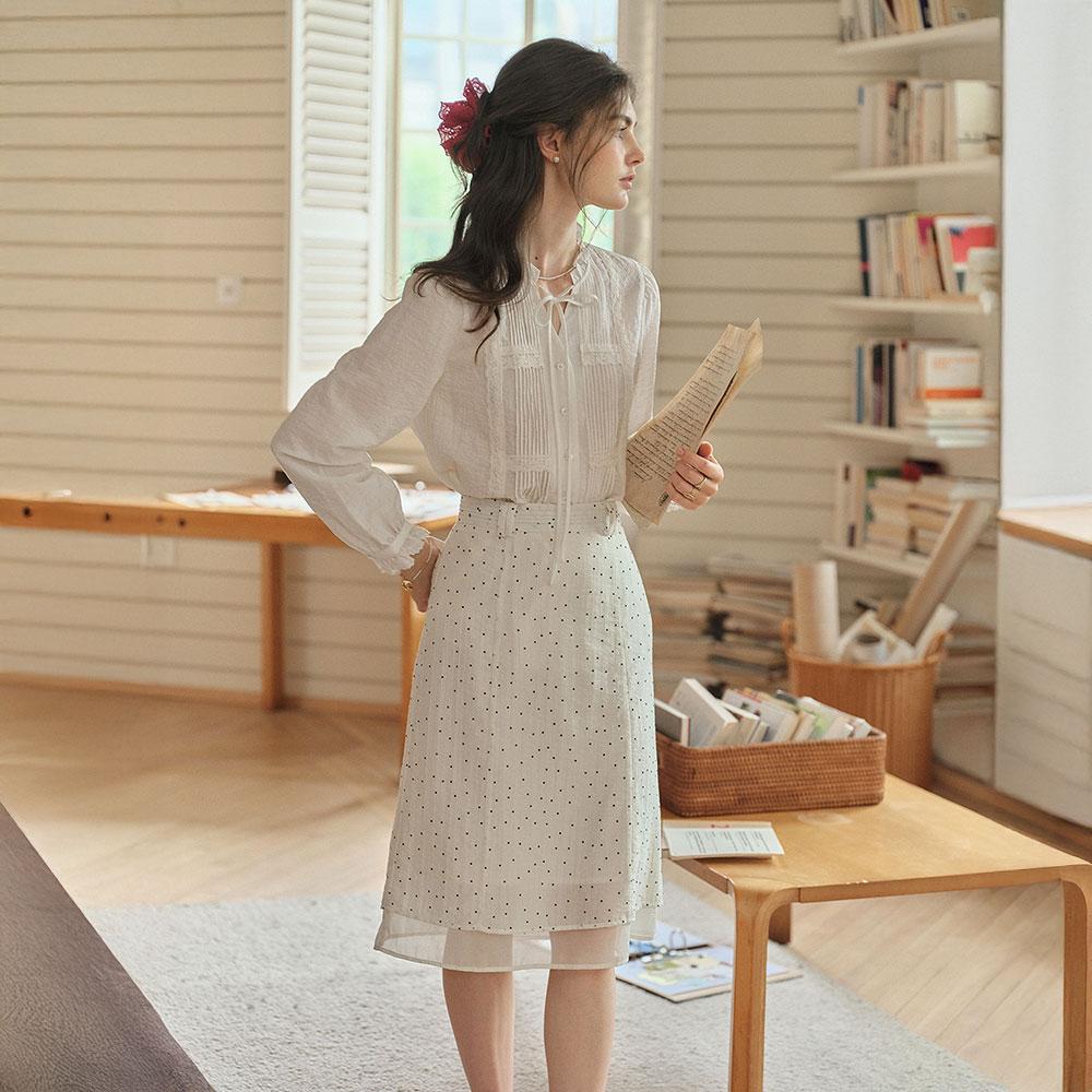 SIMPLE RETRO Sr_White Lace Blouse