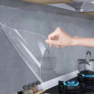 Thickened Transparent Self-adhesive Wall Protective Film Sticker Kitchen Oil Proof Waterproof High Temperature Resistance Wallpaper
