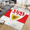 VfB Stuttgart Flanell Trykt Teppe, Hjemme Sofa Dekorasjon for Stue & Soverom, Sklisikker Leke Flanell Gulvmatte for Spillrom