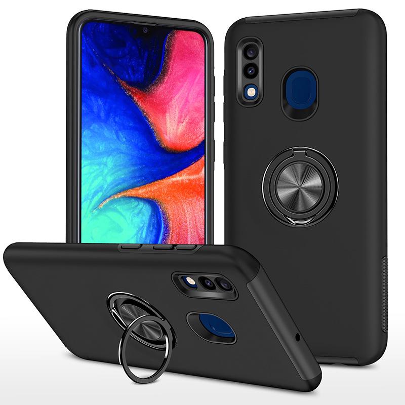 Samsung A20S/A30 Anti-Fingerprint Case with Magnetic Stand and Hidden Car Ring