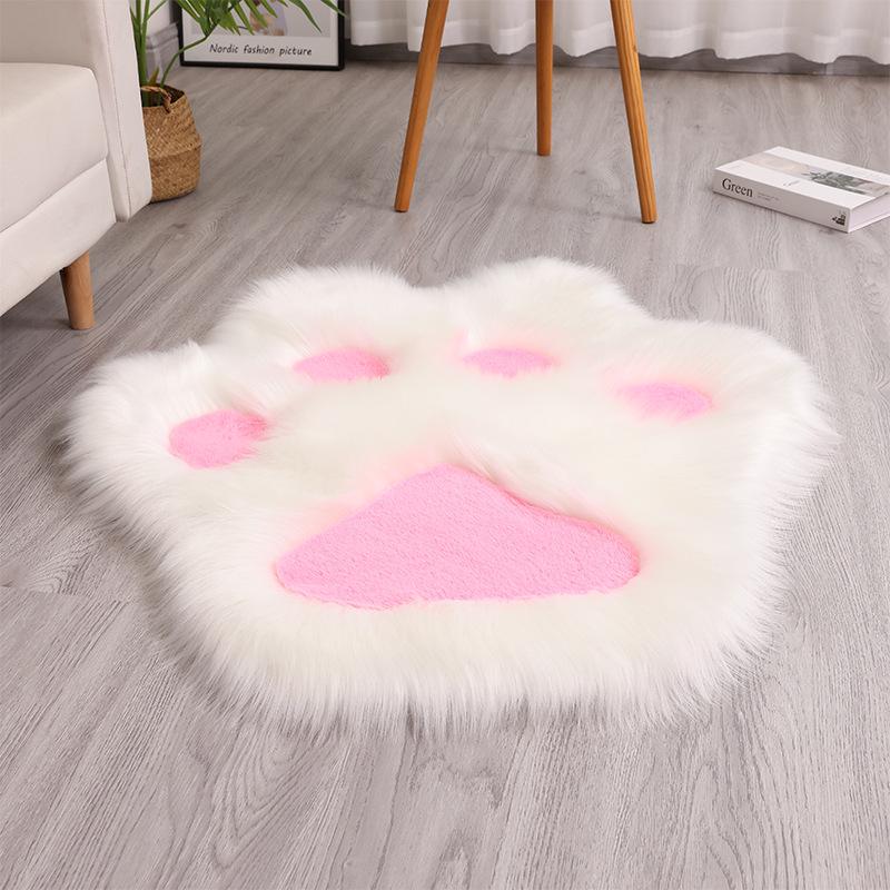 Cat Paw Rug - Skin-Friendly, No Shedding, Machine Washable, Imitation Rabbit Fur Blend for Bedroom/Sofa/Living Room Floor Mat