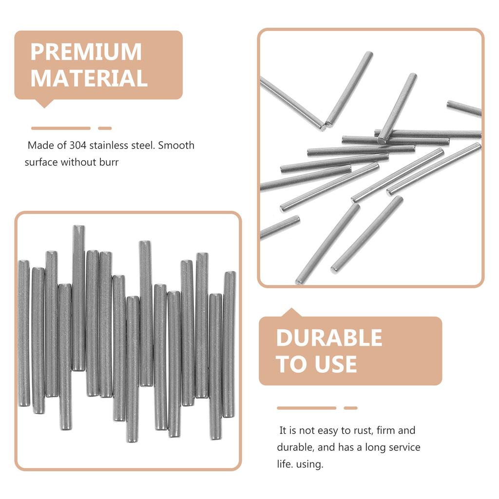 200Pcs Round Steel Dowel Pins 2Mm Stainless Shelf Support Pins for Woodwork Cabinet Partitions Furniture Accessories