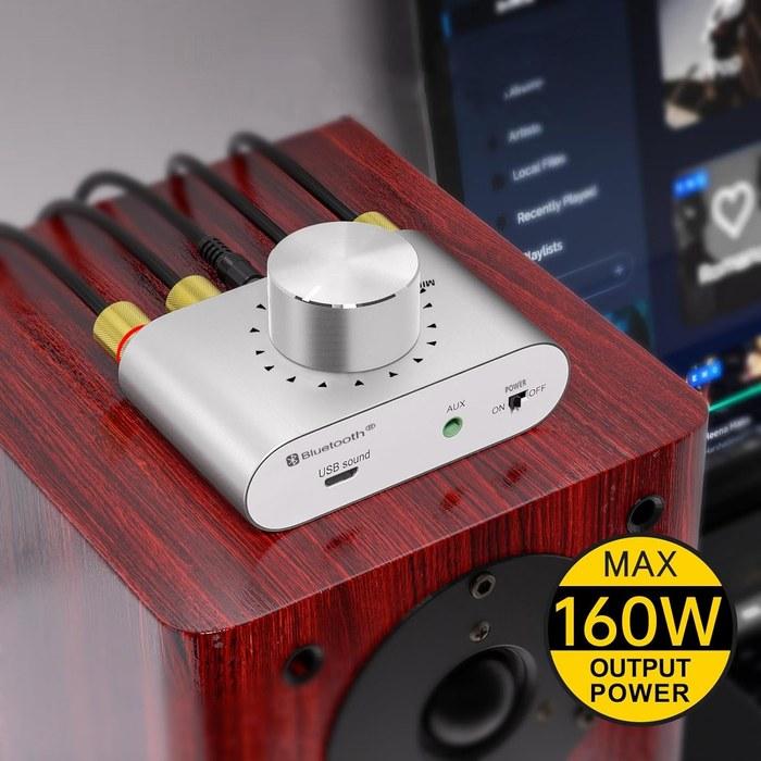 KTSO Amplifier Bluetooth Power Amplifier Stereo Audio Amplifier Bass Amplifier HI-FI High Output 100W Full-Range Ultra-Compact Lightweight