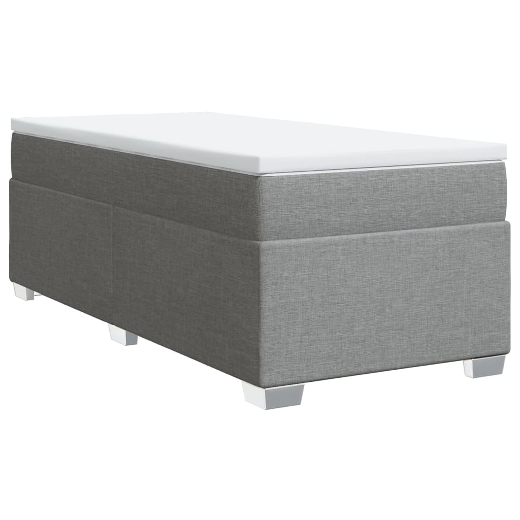 Vidaxl Letto Continentale Con Materasso, Grigio Chiaro, Tessuto, 100X200Cm