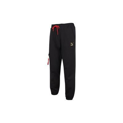 Solid Color Drawstring Joggers Men Bottoms Black 536575-01