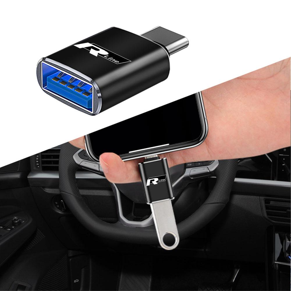 For VolkswagenType C To USB Adapter OTG Converter Connector For Volkswagen VW Caddy Scirocco Beetle CC Touareg Tiguan Touran Rline Golf Polo R