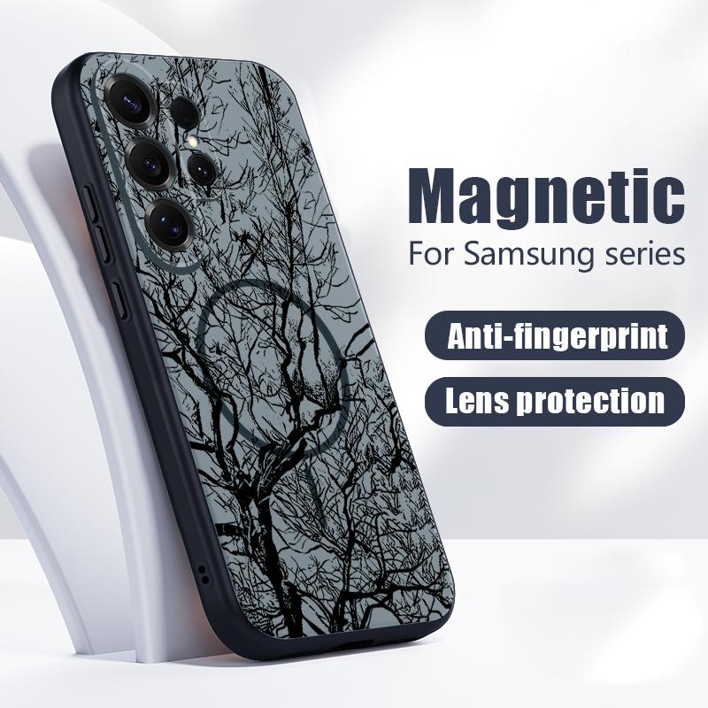 Retro Mandala Flower Pattern Case For Samsung S26 Edge S25 FE S24 Plus S23 S22 Ultra A15 A16 A17 A35 A36 A37 A54 A55 A56 A57 5G Magnetic Matte Cover