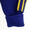 VINTAGE 70s Lathered College V neck knit cardigan blue 3 Lines Men's Used