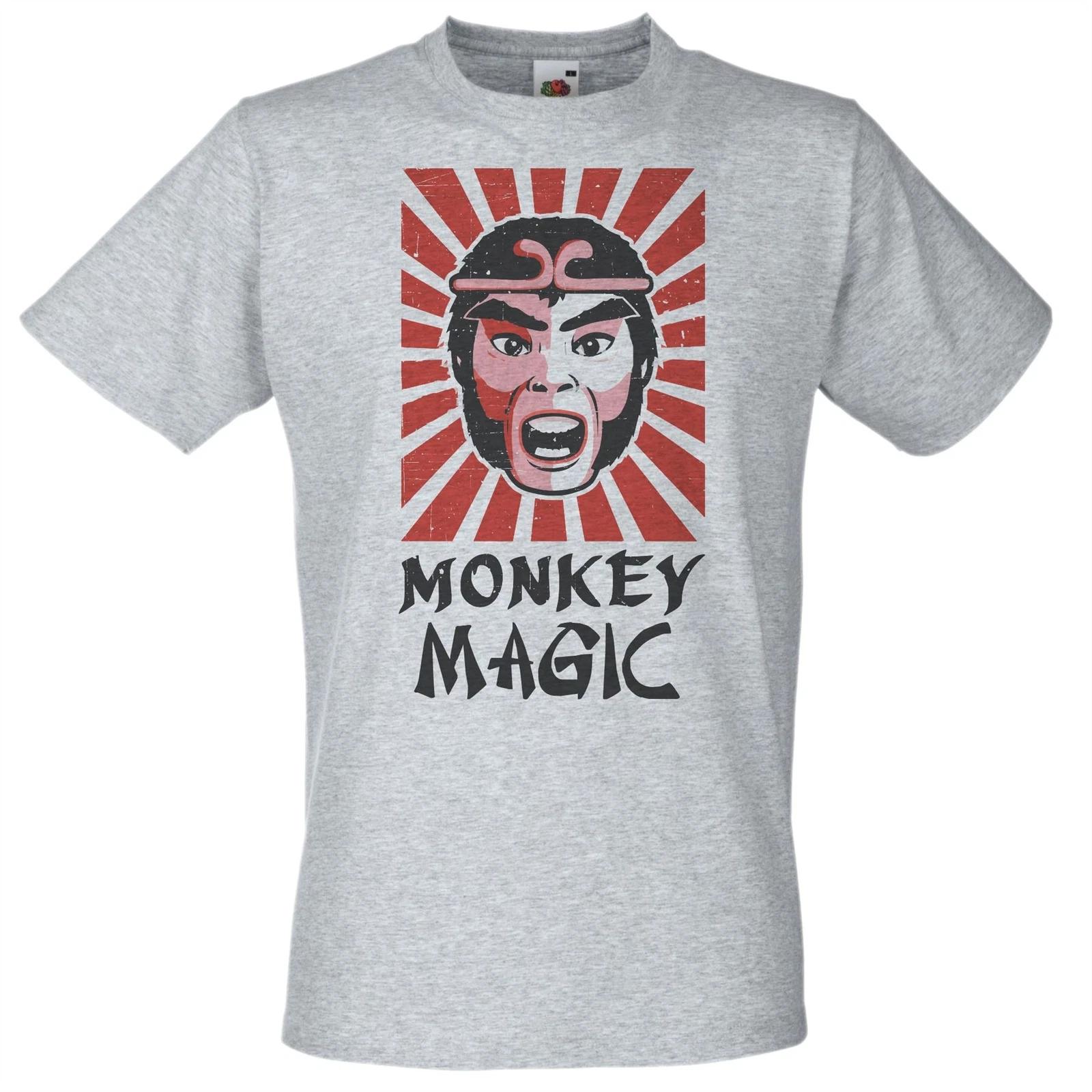 Mens Monkey Magic 1980s Funny Japanese TV Show Unisex Grey 100% Cotton T-shirt Mens Tees Top XL