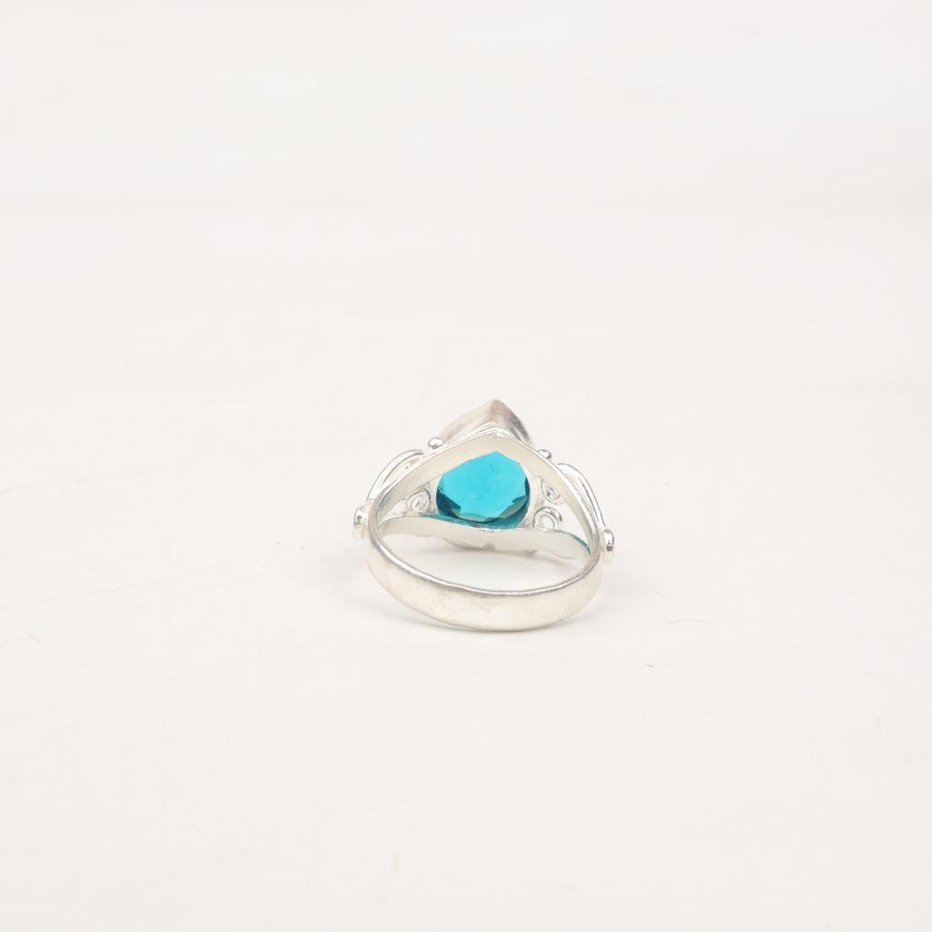 Natural Apatite Gemstone 925 Sterling Silver Jewelry Handmade Fashionable Ring RR-46-19
