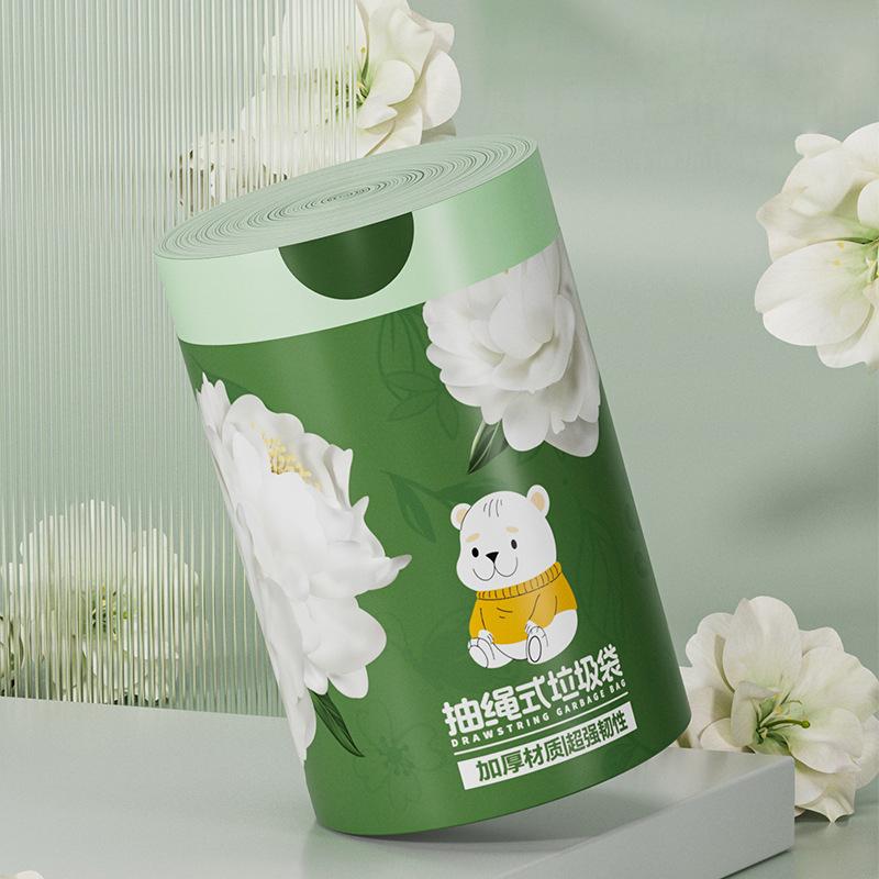 10/50/100Pcs Printed Thickened Portable Garbage Bag Cartoon Home Kitchen Bathroom Disposable Drawstring Garbage Bag