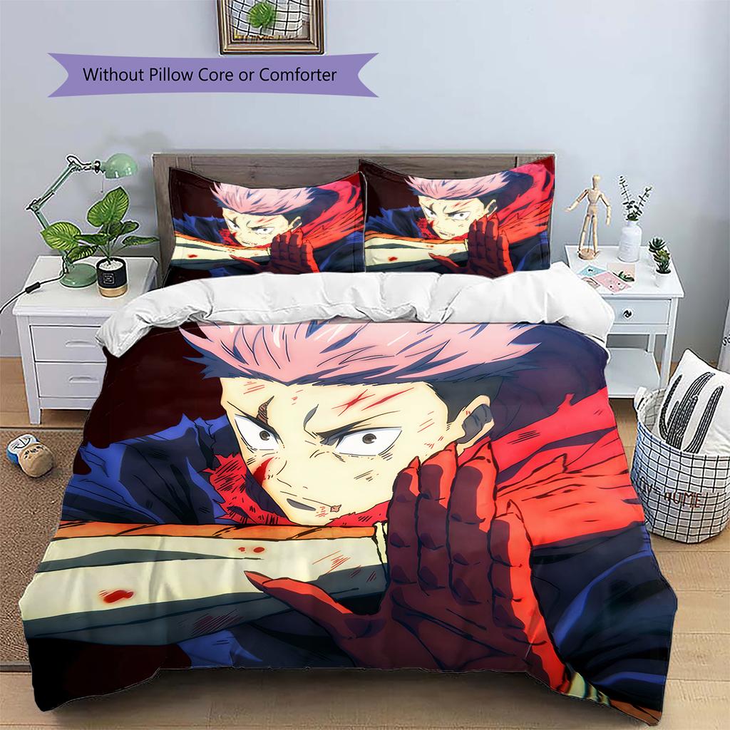 Jujutsu Kaisen Hero Squad Bedding Set Duvet Cover Pillowcase No Filler, Soft Home Bedroom Decor, Perfect Gift for Fans.chl