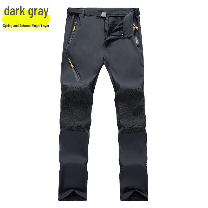 Men's Outdoor Shell Pants: Windproof & Waterproof, Single Layer, Ideal for Hiking & Mountaineering In Spring, Autumn, Winter.