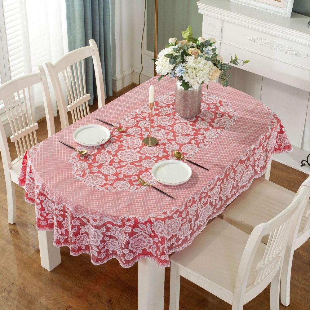 Embroidered Oval Tablecloth Anti-Scald Table Mat Printed Tablecloth  Wedding Dining Room
