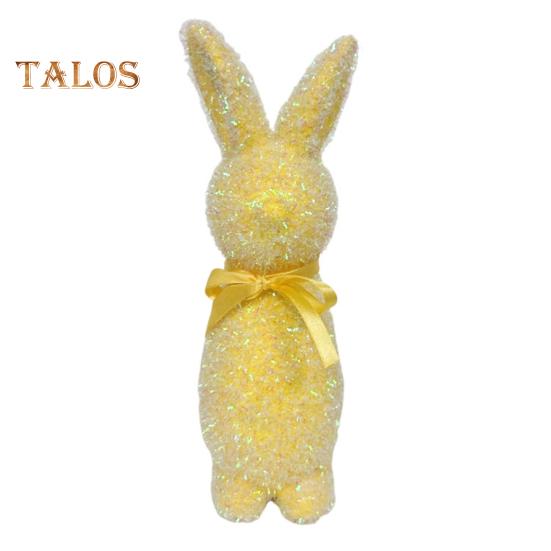 

Пасхальний кролик Орнамент Пінопласт Окрема фігурка кролика Блискуча прикраса столу кролика для домашньої камінної полиці обіднього столу Пасхальний декор жовтий