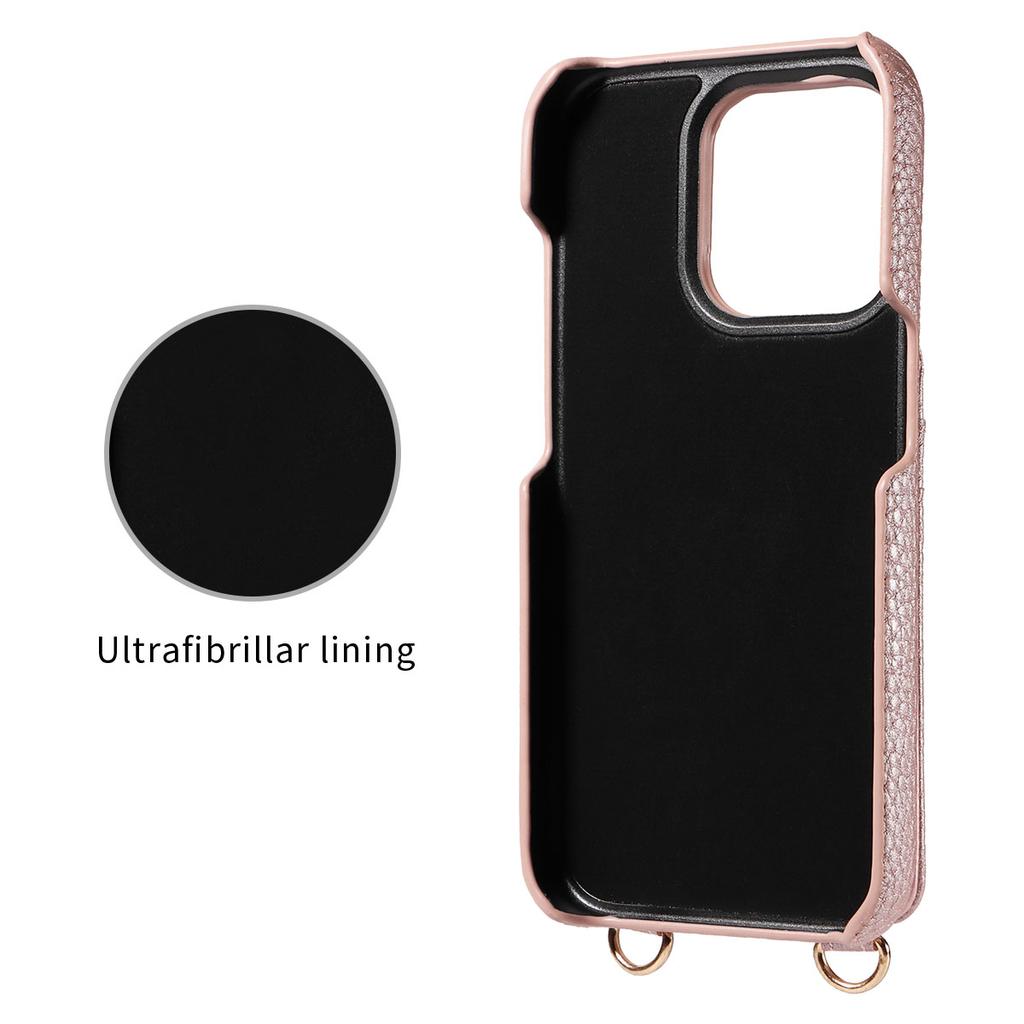Faux Leather Phone Case for IPhone16 15 14 13 12 11 Pro Max Mini XS 7 8 With Cosmetic Mirror, Lanyard, Card Slot, Stand Function