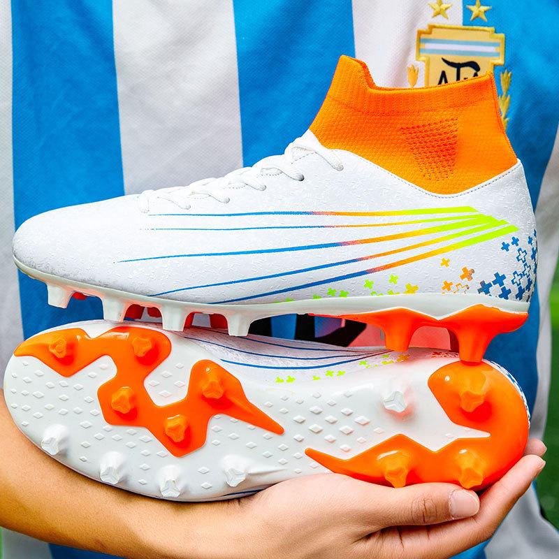 Summer high top soccer cleats teen adult competition training long spikes and broken spikes soccer cleats