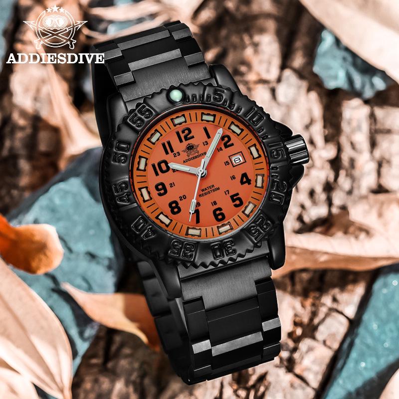 ADDIESDIVE Herren Sport Wasserdichte Quarz-Uhr mit Leuchtendem Zifferblatt.